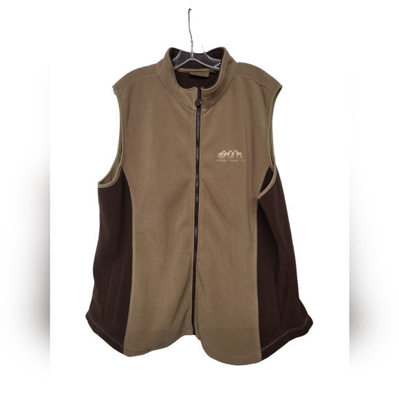 Outback Trading Company Other - Outback Trading Company Mens Full Zip Brown Tan Fleece Vest Size XXL